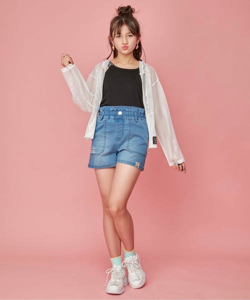 JENNI love(ジェニィラブ)の「メッシュZIPパーカー(パーカー・キッズ・オフホワイト/ブラック・140cm/150cm/160cm/130cm)」の7枚目の写真