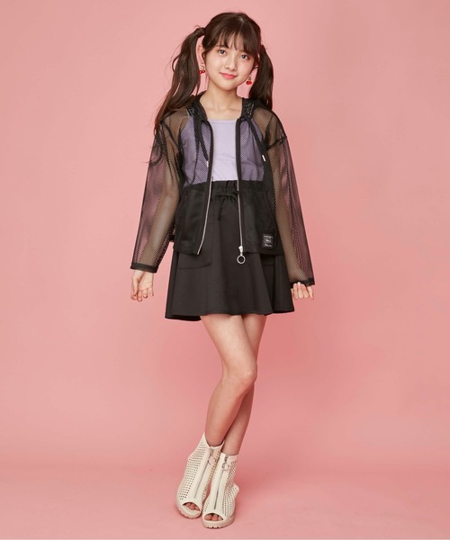 JENNI love(ジェニィラブ)の「メッシュZIPパーカー(パーカー・キッズ・オフホワイト/ブラック・140cm/150cm/160cm/130cm)」の3枚目の写真