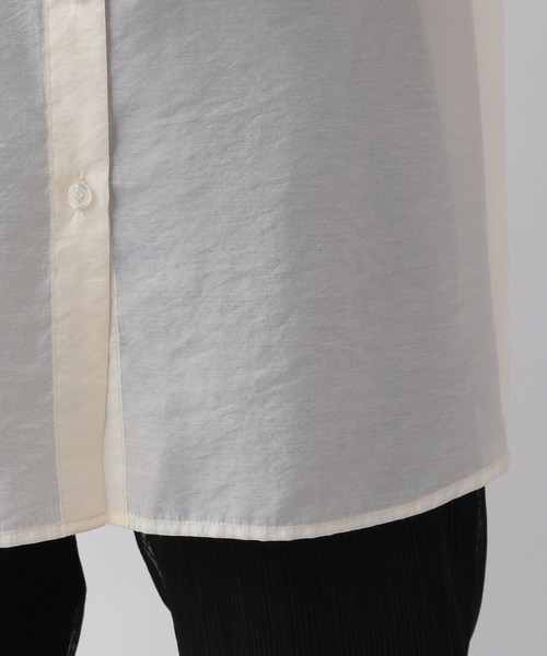 LOWRYS FARM（ローリーズファーム）の「ボリュームスリーブシャツロングスリーブ　199527（シャツ/ブラウス・レディース・チャコールグレー/ブルー/アイボリー/オレンジ/イエロー・SHORT/LONG）」の22枚目の写真