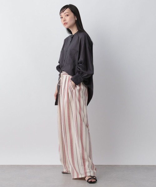 LOWRYS FARM（ローリーズファーム）の「ボリュームスリーブシャツロングスリーブ　199527（シャツ/ブラウス・レディース・チャコールグレー/ブルー/アイボリー/オレンジ/イエロー・SHORT/LONG）」の8枚目の写真