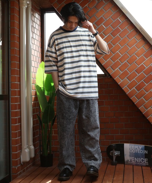 8(eight)(エイト)の「マルチボーダーTシャツ(Tシャツ/カットソー・メンズ・パープル/ブルーグリーン/ダークグリーン/オフホワイト/チャコールグレー/イエロー・X-LARGE/MEDIUM/LARGE)」の14枚目の写真