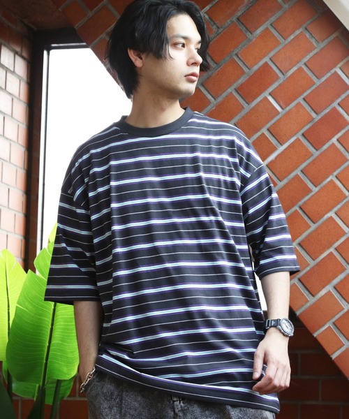 8(eight)(エイト)の「マルチボーダーTシャツ(Tシャツ/カットソー・メンズ・パープル/ブルーグリーン/ダークグリーン/オフホワイト/チャコールグレー/イエロー・X-LARGE/MEDIUM/LARGE)」の20枚目の写真