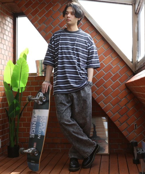 8(eight)(エイト)の「マルチボーダーTシャツ(Tシャツ/カットソー・メンズ・パープル/ブルーグリーン/ダークグリーン/オフホワイト/チャコールグレー/イエロー・X-LARGE/MEDIUM/LARGE)」の22枚目の写真