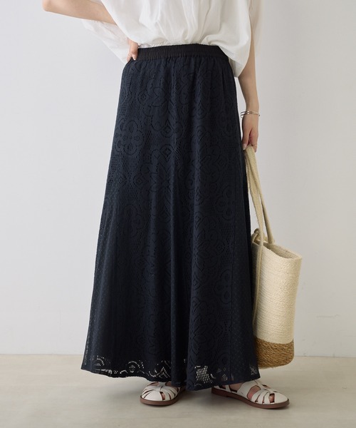 PUAL CE CIN(ピュアルセシン)の「インドレーススカート(スカート・レディース・アイボリー/ブラック・FREE)」の12枚目の写真