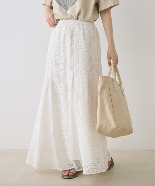 PUAL CE CIN(ピュアルセシン)の「インドレーススカート(スカート・レディース・アイボリー/ブラック・FREE)」の14枚目の写真