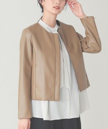 BEAMS HEART / フェイクレザー ジップブルゾン