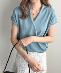 カシュクールフレンチスリーブトップス