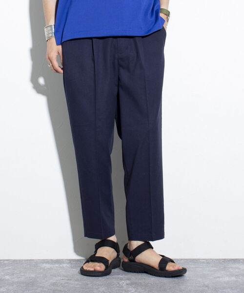 GLOSTER（グロスター）の「【GLOSTER/グロスター】コットンリネン ワンタックテーパード アンクルパンツ 綿麻（その他パンツ・メンズ・ベージュ/ネイビー/ブルー/キナリ・S/M/L）」の4枚目の写真