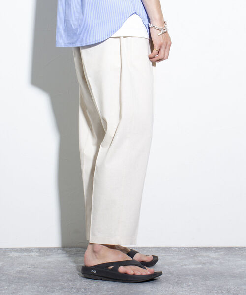 GLOSTER（グロスター）の「【GLOSTER/グロスター】コットンリネン ワンタックテーパード アンクルパンツ 綿麻（その他パンツ・メンズ・ベージュ/ネイビー/ブルー/キナリ・S/M/L）」の15枚目の写真