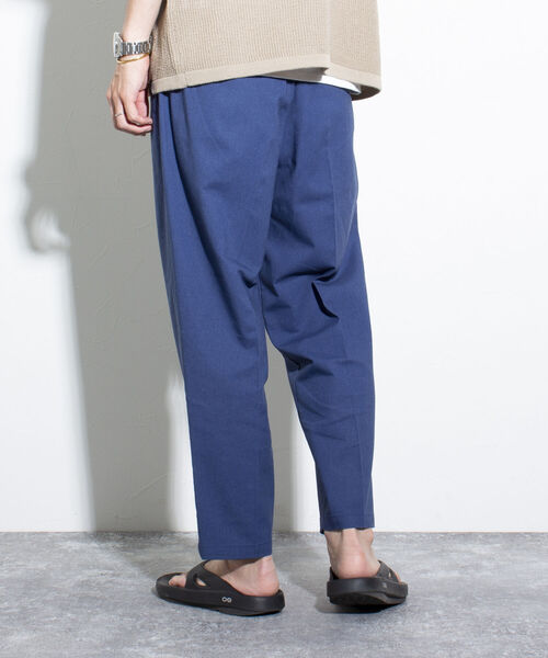 GLOSTER（グロスター）の「【GLOSTER/グロスター】コットンリネン ワンタックテーパード アンクルパンツ 綿麻（その他パンツ・メンズ・ベージュ/ネイビー/ブルー/キナリ・S/M/L）」の18枚目の写真