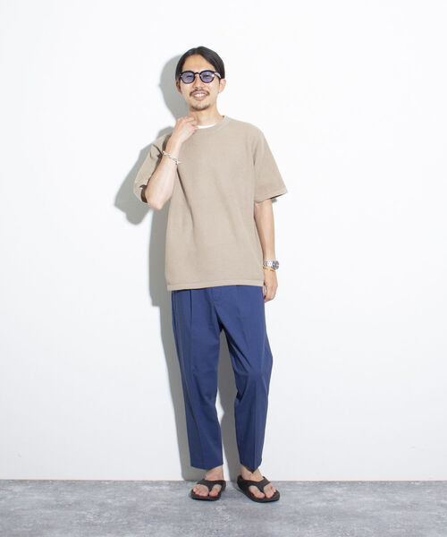 GLOSTER（グロスター）の「【GLOSTER/グロスター】コットンリネン ワンタックテーパード アンクルパンツ 綿麻（その他パンツ・メンズ・ベージュ/ネイビー/ブルー/キナリ・S/M/L）」の13枚目の写真