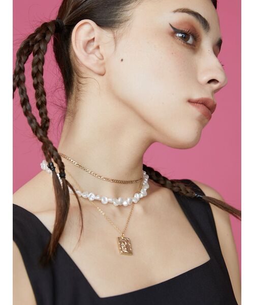 EVRIS（エヴリス）の「PEARLCHAIN COIN 3連ネックレス（ネックレス・レディース・ゴールド/シルバー・FREE）」の2枚目の写真