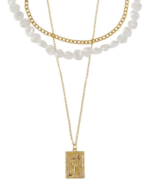 EVRIS（エヴリス）の「PEARLCHAIN COIN 3連ネックレス（ネックレス・レディース・ゴールド/シルバー・FREE）」の8枚目の写真