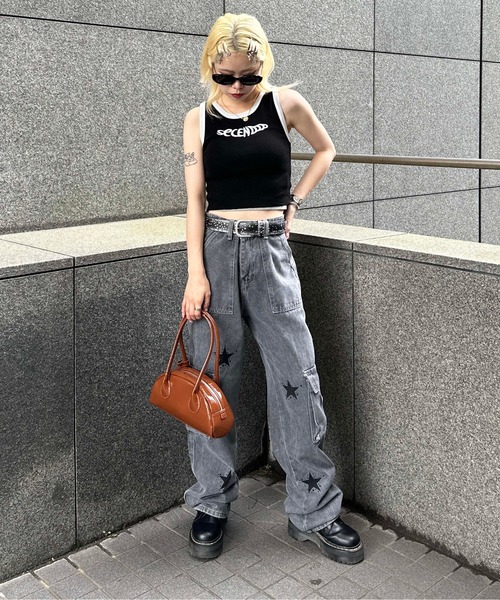 sedacle(セダクル)の「ringer tanktop(タンクトップ・レディース・ピンク/グリーン/ブラック/グレー・FREE)」の13枚目の写真