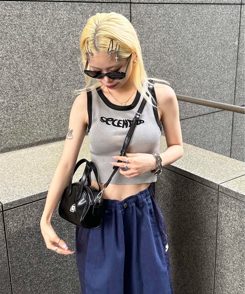 sedacle(セダクル)の「ringer tanktop(タンクトップ・レディース・ピンク/グリーン/ブラック/グレー・FREE)」の18枚目の写真