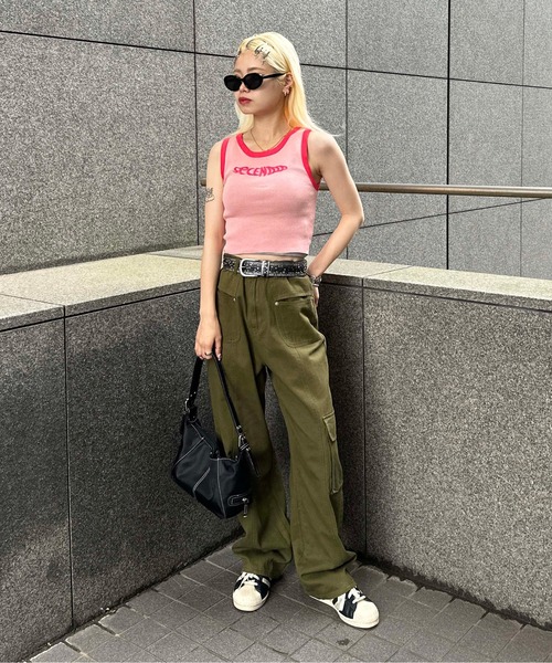 sedacle(セダクル)の「ringer tanktop(タンクトップ・レディース・ピンク/グリーン/ブラック/グレー・FREE)」の16枚目の写真