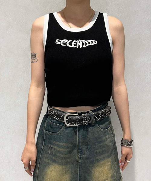 sedacle(セダクル)の「ringer tanktop(タンクトップ・レディース・ピンク/グリーン/ブラック/グレー・FREE)」の8枚目の写真