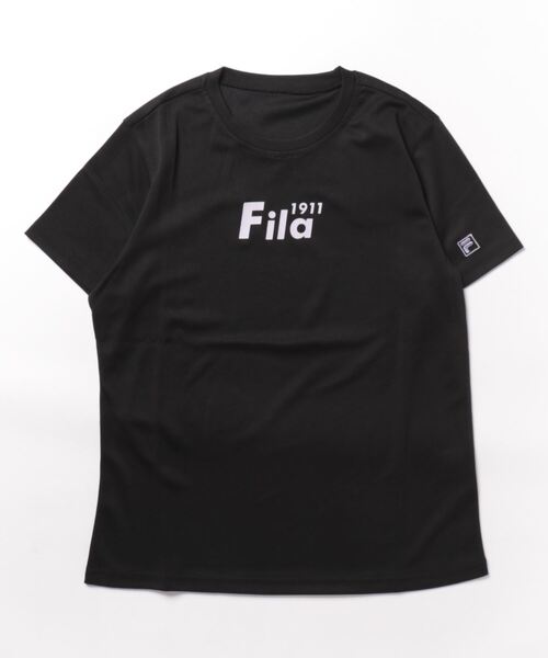 FILA（フィラ）の「【FILA:フィラ】レディースロゴ半袖Tシャツ　UV遮蔽率90%以上（Tシャツ/カットソー・レディース・ネイビー/ホワイト/ブラック・MEDIUM/LARGE/X-LARGE）」の2枚目の写真