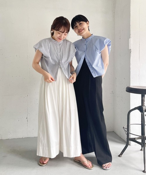 KBF(ケイビーエフ)の「パフスリーブストライプシャツ(シャツ/ブラウス・レディース・ホワイト系その他/ブルー系その他/グレー系その他・ONE)」の6枚目の写真