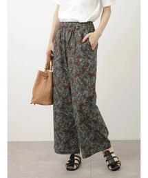 柄アソート綿麻ワイドパンツ