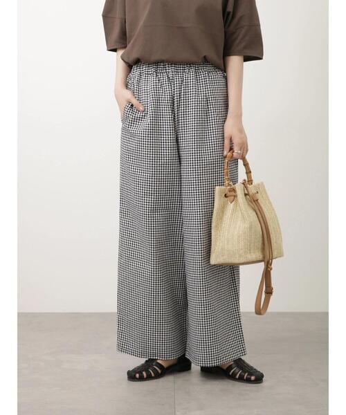 Lugnoncure（ルノンキュール）の「柄アソート綿麻ワイドパンツ（その他パンツ・レディース・ブラック/オフホワイト/ブラウン・F）」の4枚目の写真