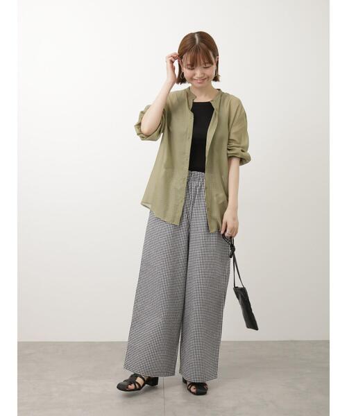 Lugnoncure（ルノンキュール）の「柄アソート綿麻ワイドパンツ（その他パンツ・レディース・ブラック/オフホワイト/ブラウン・F）」の6枚目の写真