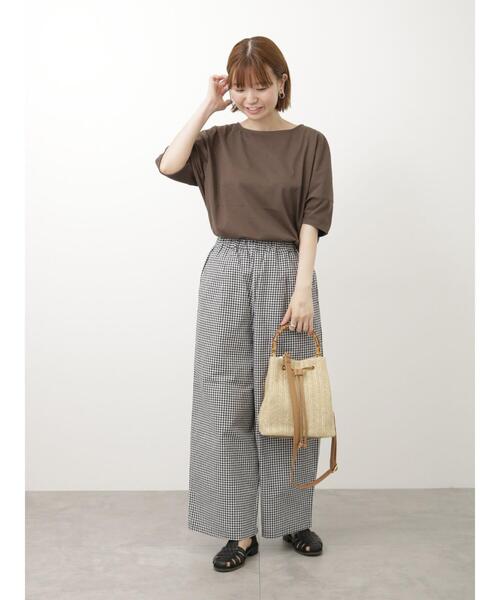 Lugnoncure（ルノンキュール）の「柄アソート綿麻ワイドパンツ（その他パンツ・レディース・ブラック/オフホワイト/ブラウン・F）」の7枚目の写真