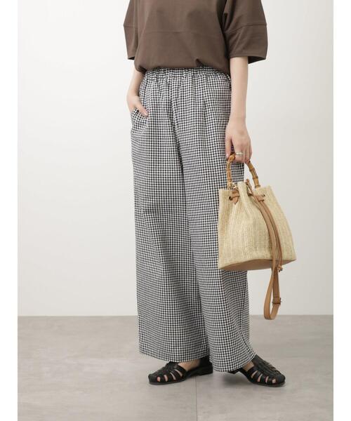 Lugnoncure（ルノンキュール）の「柄アソート綿麻ワイドパンツ（その他パンツ・レディース・ブラック/オフホワイト/ブラウン・F）」の9枚目の写真