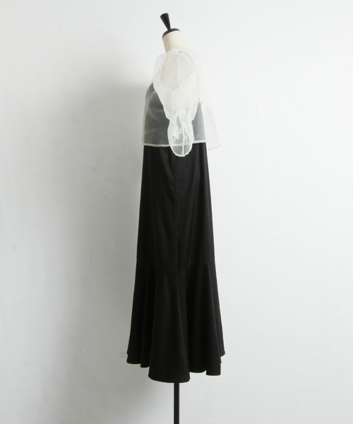 &. NOSTALGIA(アンドドットノスタルジア)の「【ZOZO限定】シアーブラウス+マーメイドワンピース(ワンピース・レディース・アイボリー/ブラック・FREE)」の18枚目の写真