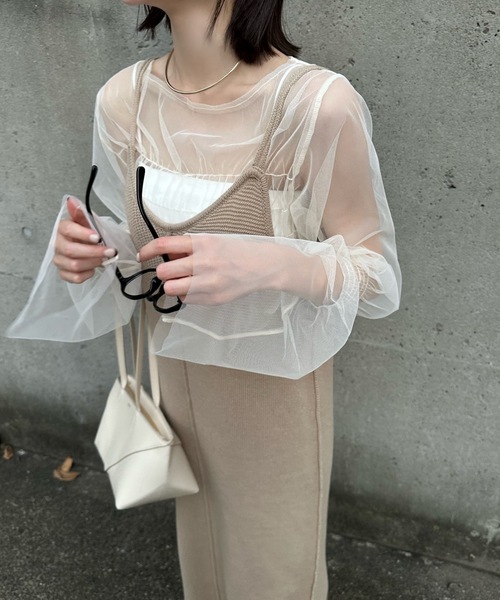 hinari(ヒナリ)の「ダブルストラップニットキャミワンピース(ワンピース・レディース・ベージュ/ブラック・SMALL/FREE)」の18枚目の写真