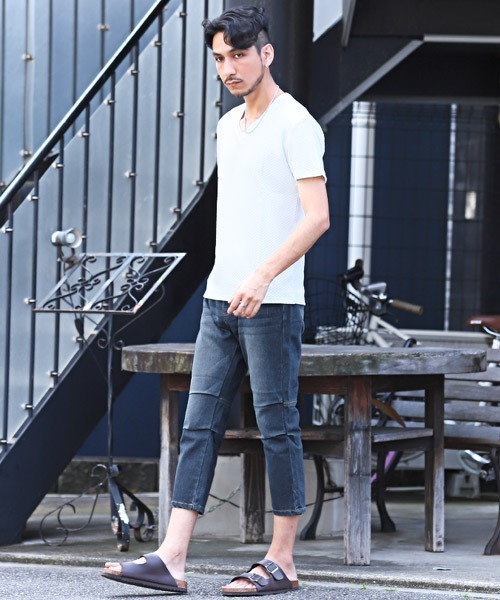 LUXSTYLE(ラグスタイル)の「デニムクロップドパンツ(デニムパンツ・メンズ・インディゴブルー/ブラック/ブルー系その他・M/L/XL)」の7枚目の写真