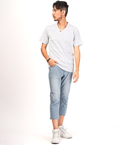 LUXSTYLE(ラグスタイル)の「デニムクロップドパンツ(デニムパンツ・メンズ・インディゴブルー/ブラック/ブルー系その他・M/L/XL)」の21枚目の写真