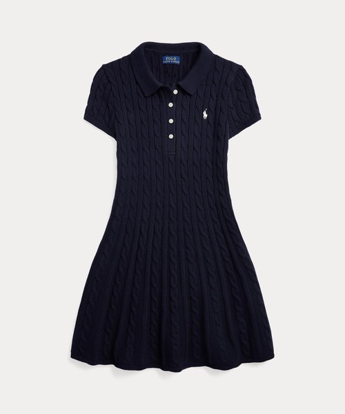 ケーブルニット コットン Polo セーター ドレス（ワンピース）｜POLO