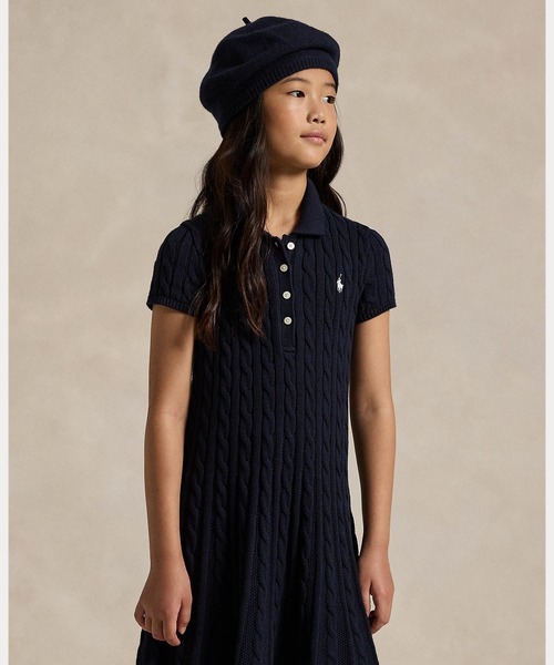 ケーブルニット コットン Polo セーター ドレス（ワンピース）｜POLO