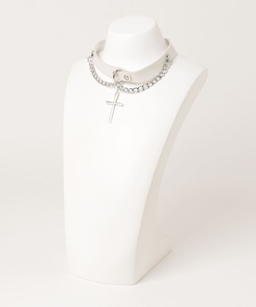 NOVESSEL（ノベセル）の「A'GEM/9 × .kom『NOVESSEL/ノベセル』クロスチェーンチョーカー（チョーカー・レディース・ホワイト/ブラック・FREE）」の6枚目の写真