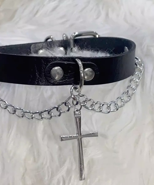 NOVESSEL（ノベセル）の「A'GEM/9 × .kom『NOVESSEL/ノベセル』クロスチェーンチョーカー（チョーカー・レディース・ホワイト/ブラック・FREE）」の4枚目の写真