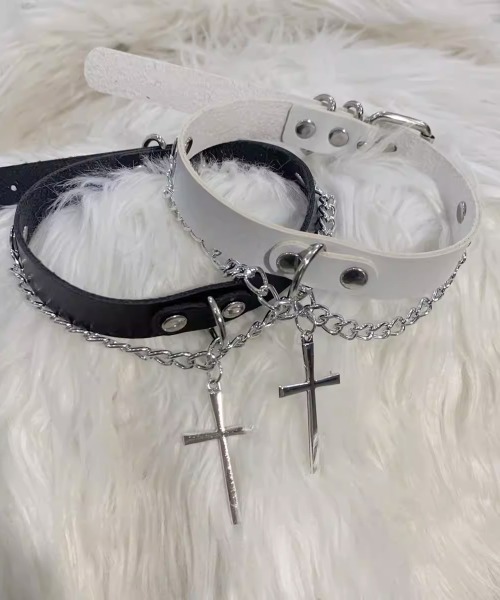 NOVESSEL（ノベセル）の「A'GEM/9 × .kom『NOVESSEL/ノベセル』クロスチェーンチョーカー（チョーカー・レディース・ホワイト/ブラック・FREE）」の5枚目の写真