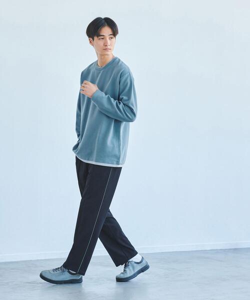 green label relaxing（グリーンレーベルリラクシング）の「STRC ポンチ トラックパンツ（その他パンツ・メンズ・ネイビー/モカ・S/M/L/XL）」の7枚目の写真