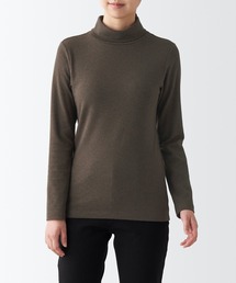 ストレッチフライス編みタートルネック長袖Ｔシャツ
