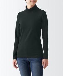 ストレッチフライス編みタートルネック長袖Tシャツ