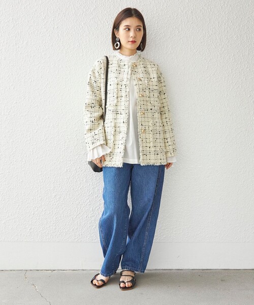 SHIPS(シップス)の「〈手洗い可能〉綿 ピコレース デザイン ブラウス ◇(シャツ/ブラウス・レディース・ホワイト/ブラック・ONE SIZE)」の12枚目の写真