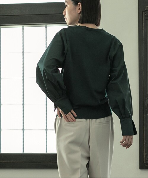 OPAQUE.CLIP（オペークドットクリップ）の「◆異素材ボリュームスリーブニットプルオーバー【洗濯機洗い可】（ニット/セーター・レディース・ブラック/チャコールグレー/ダークグリーン/ベージュ・40/36/38）」の17枚目の写真