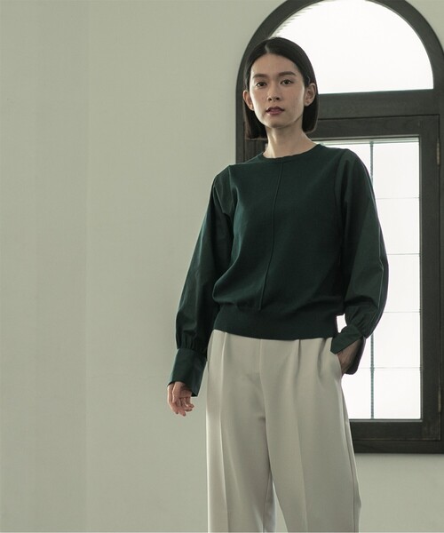 OPAQUE.CLIP（オペークドットクリップ）の「◆異素材ボリュームスリーブニットプルオーバー【洗濯機洗い可】（ニット/セーター・レディース・ブラック/チャコールグレー/ダークグリーン/ベージュ・40/36/38）」の20枚目の写真