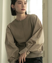 OPAQUE.CLIP | 異素材ボリュームスリーブニットプルオーバー【洗濯機洗い可】(ニット/セーター)