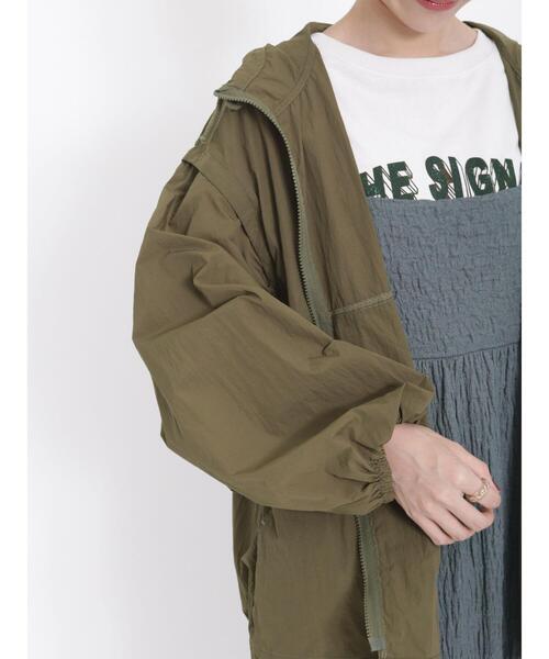 Samansa Mos2（サマンサ モスモス）の「袖取外しフードブルゾン（ブルゾン・レディース・チャコールグレー/ブルー/カーキ/ベージュ・F）」の9枚目の写真