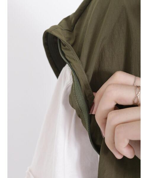 Samansa Mos2（サマンサ モスモス）の「袖取外しフードブルゾン（ブルゾン・レディース・チャコールグレー/ブルー/カーキ/ベージュ・F）」の12枚目の写真