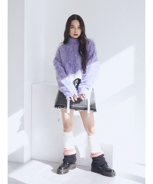 jouetie(ジュエティ)の「ファーライクショートニット(ニット/セーター・レディース・アイボリー/パープル/イエロー・MEDIUM)」の14枚目の写真