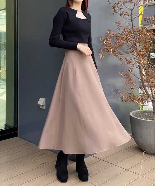 one way（ワンウェイ）の「バックレースアップフレアスカート（スカート・レディース・ブラック/ベージュ/ブラウン・FREE）」の8枚目の写真