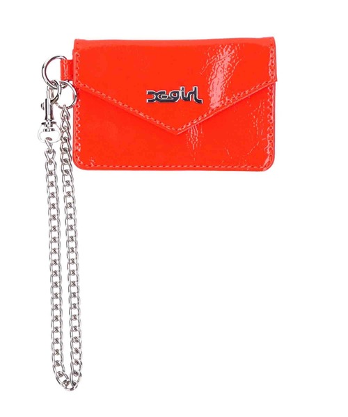 X-girl（エックスガール）の「FAUX PATENT LEATHER CARD CASE（カードケース・レディース・オレンジ/ライトグリーン/ブラック・ONE SIZE）」の3枚目の写真