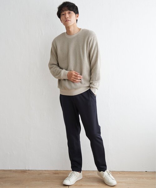 ikka（イッカ）の「ビッグワッフルクルーネックプルオーバー（スウェット・メンズ・グレー/ネイビー/ブラック/ベージュ・L/XL/M/S）」の6枚目の写真